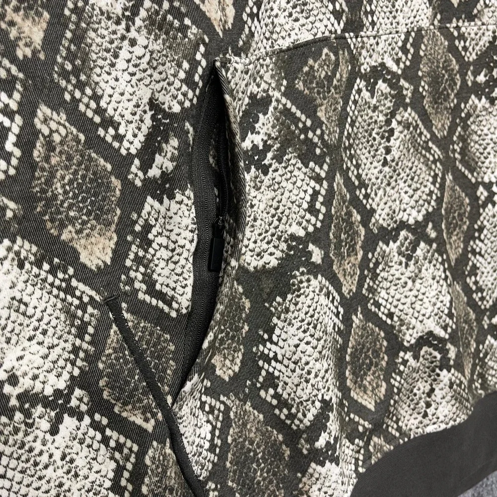 Jordan Hoodie Mens XL Sail Olive Snakeskin Print AOP Sport Hoop Fleece Pullover